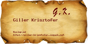 Giller Krisztofer névjegykártya